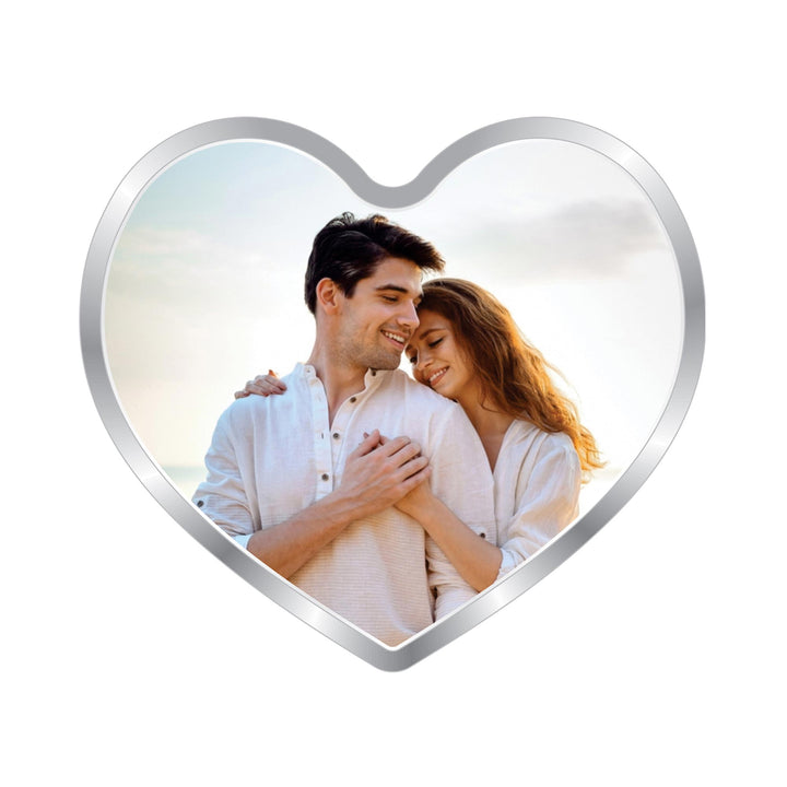 BIS Hallmarked Personalised Wedding Anniversary Heart Silver Coin 999 Pure
