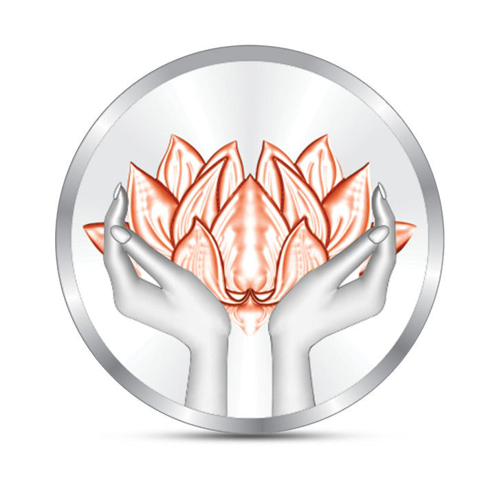 BIS Hallmarked Lotus Color Silver Coin 999 Pure Akshay Tritiya