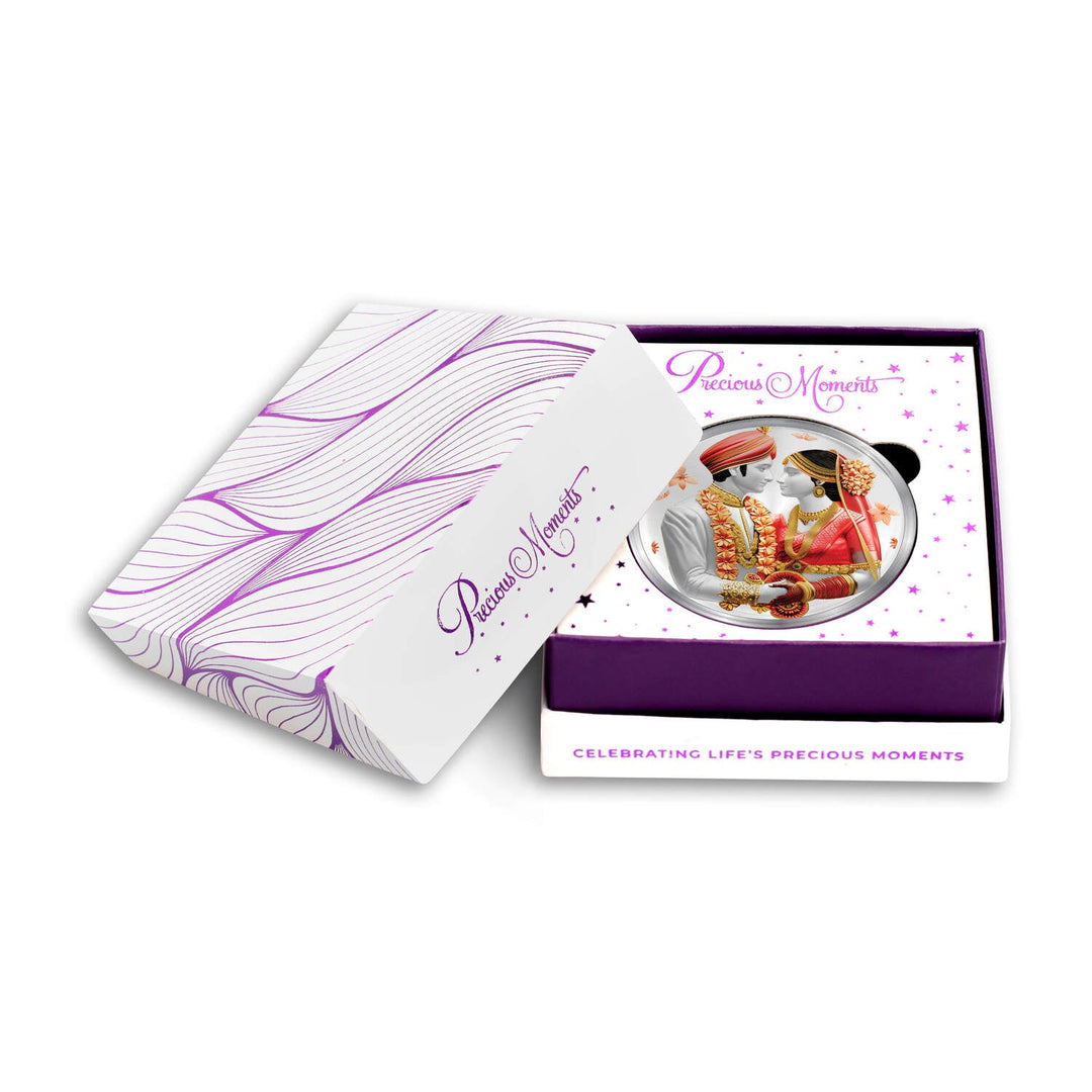 BIS Hallmarked 999 Pure Silver Celebrate Eternal Bonds with Our Exclusive Wedding Silver Coin