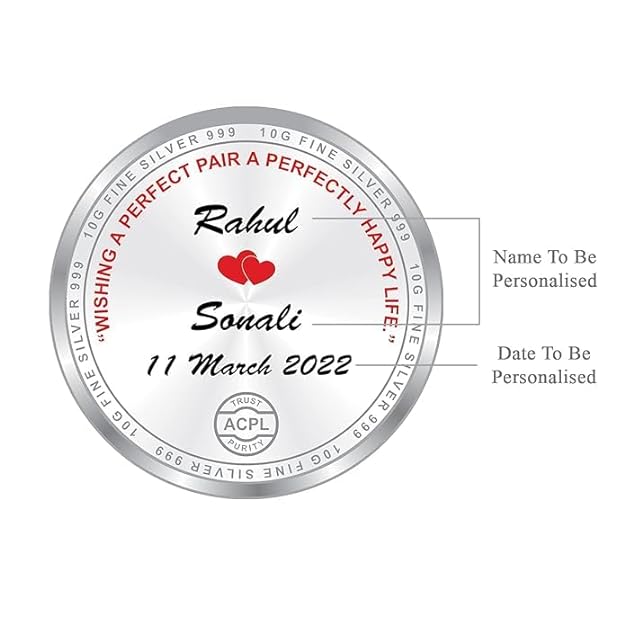 BIS Hallmarked Personalised 10g Silver 999 Coin in Glass Globe - Perfect Anniversary Gift