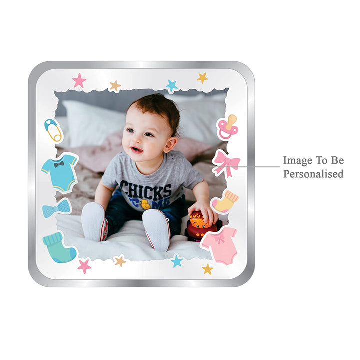 BIS Hallmarked Personalised Silver Square Coin New Born Baby Boy 20 Gram 999 Pure