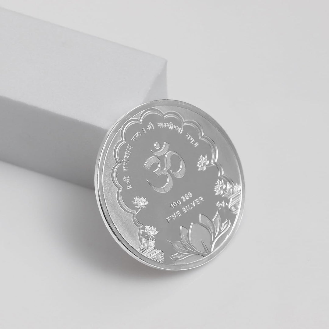 BIS Hallmarked Laxmi Ganesh 999 Pure Silver Coin Akshay Tritiya