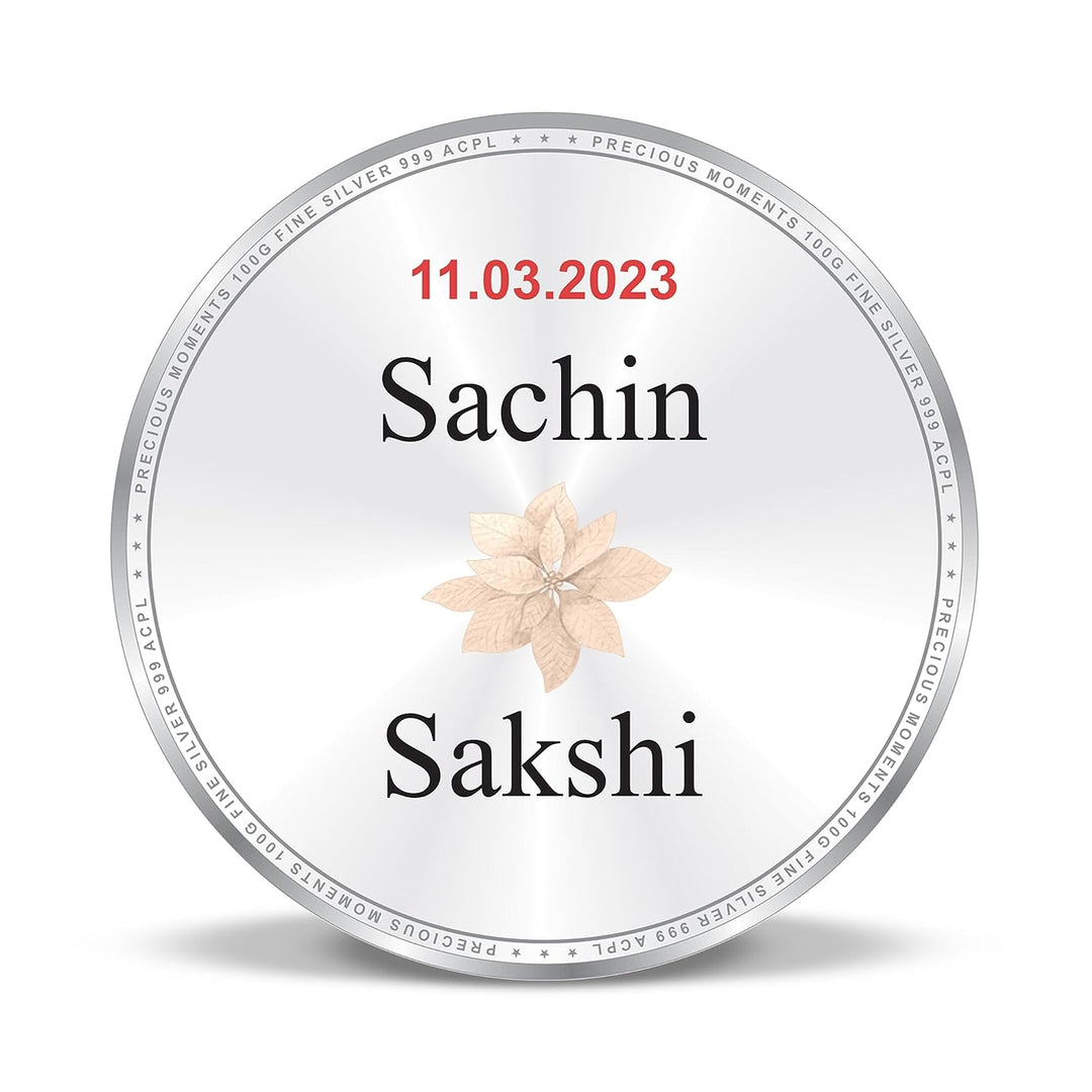 BIS Hallmarked Personalised Silver Coin Newly Married Anniversary 999 Pure