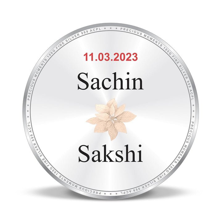 BIS Hallmarked Personalised Silver Coin Newly Married Anniversary 999 Pure