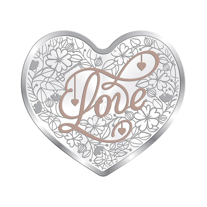 BIS Hallmarked Heart Shape Wedding Anniversary Silver Coin 20GM 999 Pure
