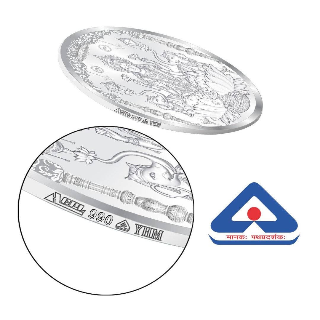 BIS Hallmarked Laxmi ji Silver Coin With 999 Purity
