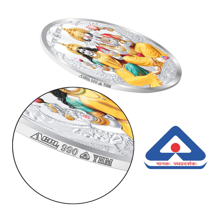 BIS Hallmarked Laxmi Ganesh 999 Pure Silver Coin Akshay Tritiya