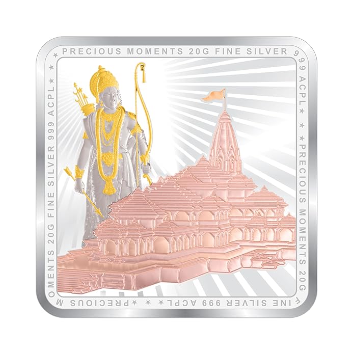 BIS Hallmarked Silver Coin Ayodhya Ram Temple Colorful Design 999 Pure