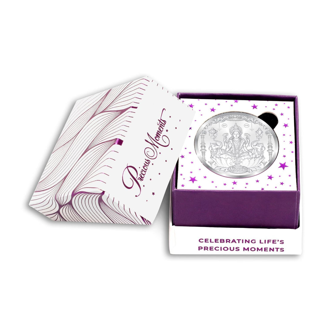 BIS Hallmarked Laxmi ji Silver Coin With 999 Purity