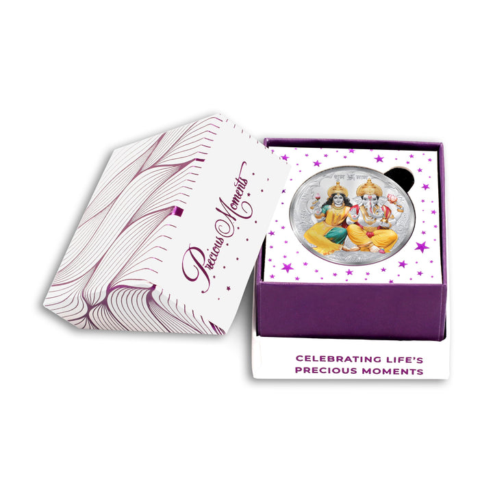 BIS Hallmarked Laxmi Ganesh 999 Pure Silver Coin Akshay Tritiya