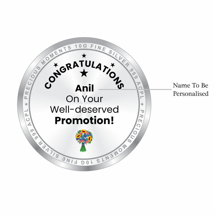 BIS Hallmarked Personalised Silver Coin For Corporate Gifting, Gift for Employee, Promotion, 999 Pure