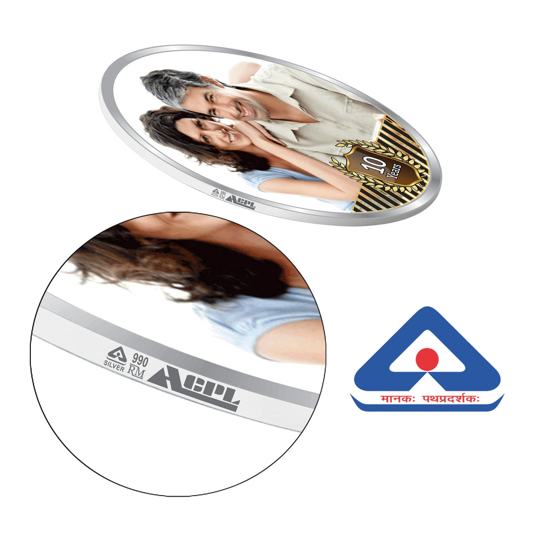 BIS Hallmarked Personalised Anniversary Silver Coin 999 Purity