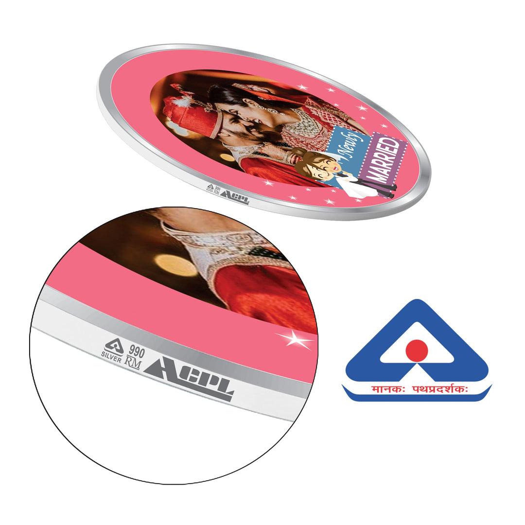 BIS Hallmarked Personalised Newly Married 999 Pure Silver Coin