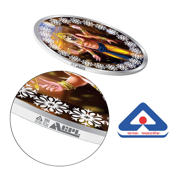 BIS Hallmarked Lord Narasimha 999 Pure Silver Coin