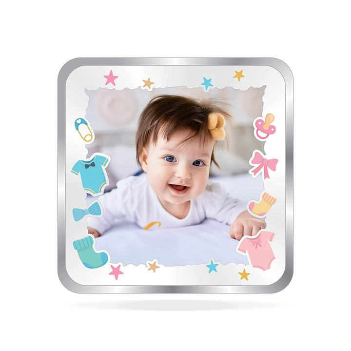 BIS Hallmarked Personalised Silver Square Coin New Born Baby Girl 20 Gram 999 Pure