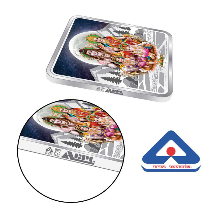 BIS Hallmarked Silver Coin Shiv Pariwar 999 Pure