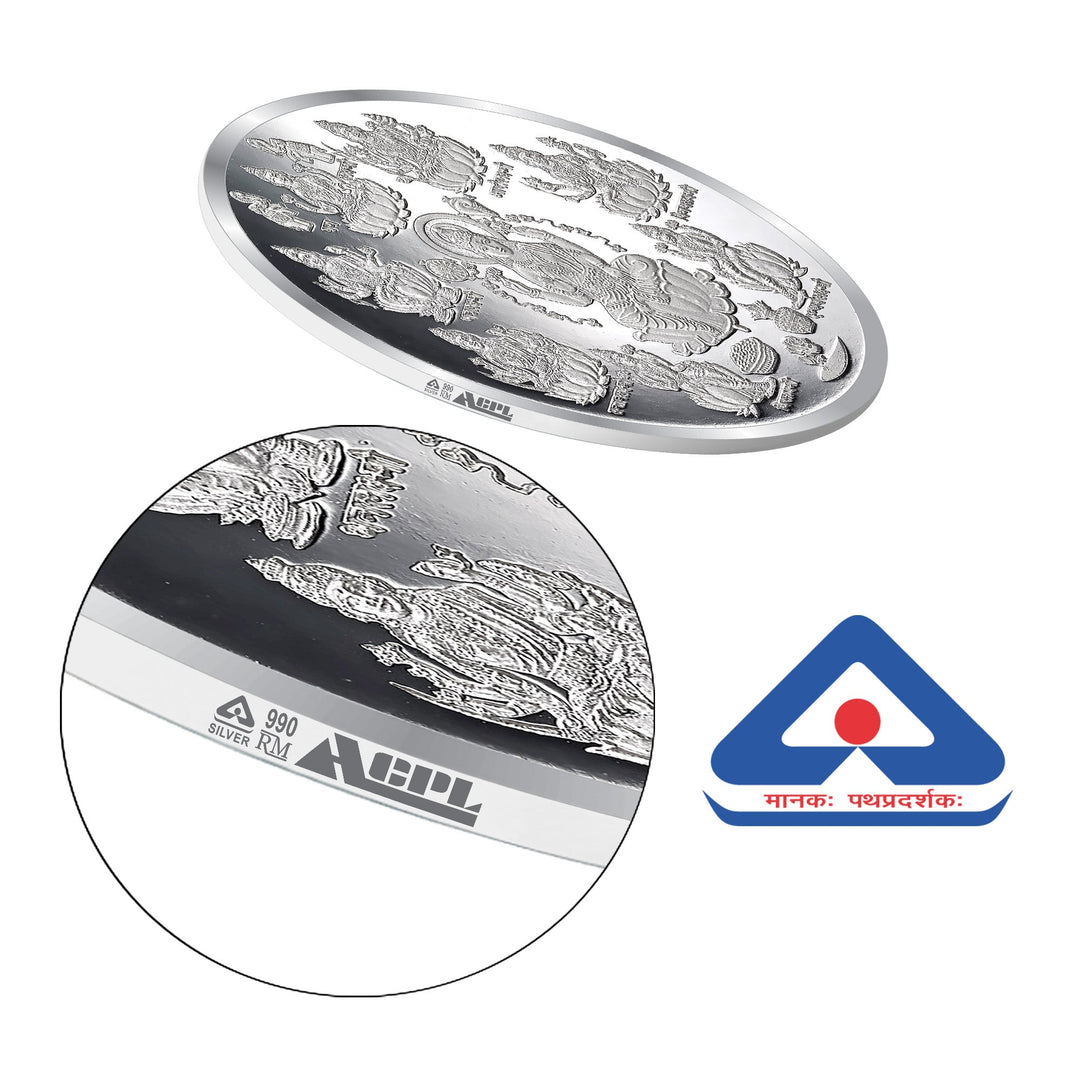 BIS Hallmarked Ashta Laxmi 999 Pure Silver Coin