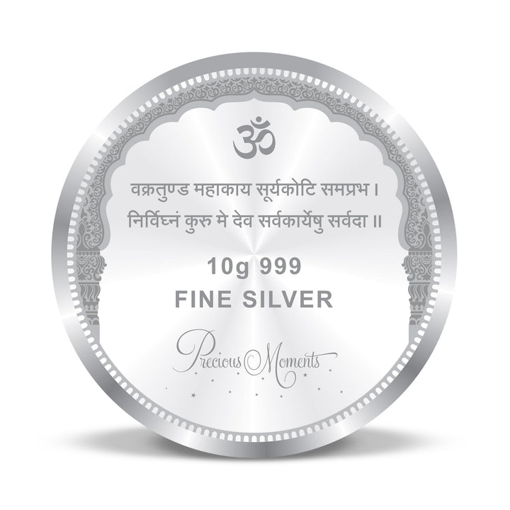 BIS Hallmarked Round Shape Ganesh ji Colour Silver Coin 999 Purity