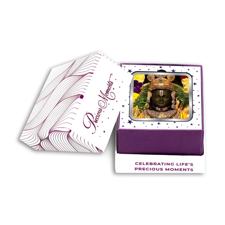 BIS Hallmarked Square Lord Ram Ji Face Ayodhya Temple Silver Coin 999 Pure