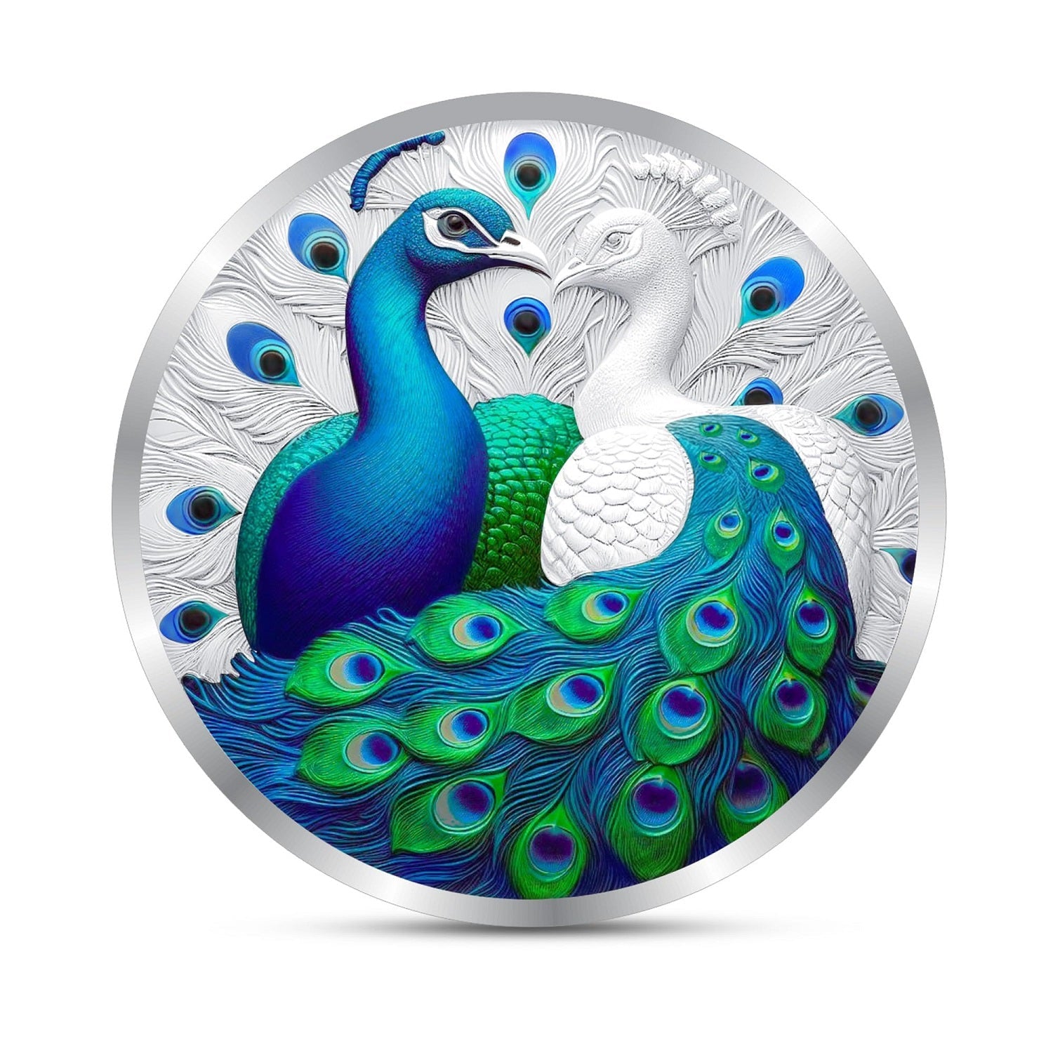 Buy BIS Hallmarked 999 Pure Peacock Silver Coin 20 Gram – Precious Moments