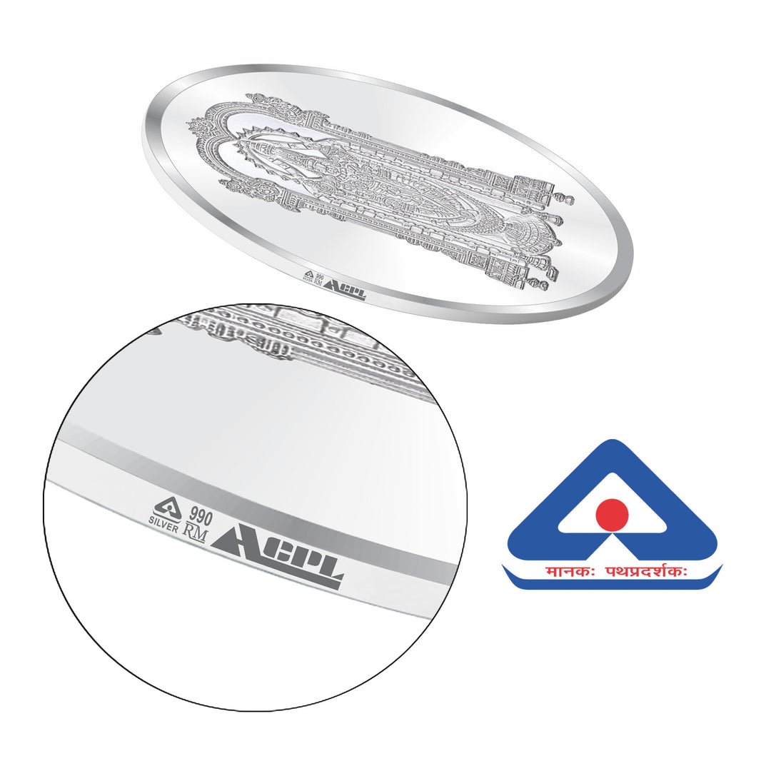 BIS Hallmarked Shree Balaji 10GM 999 Pure Silver Coin