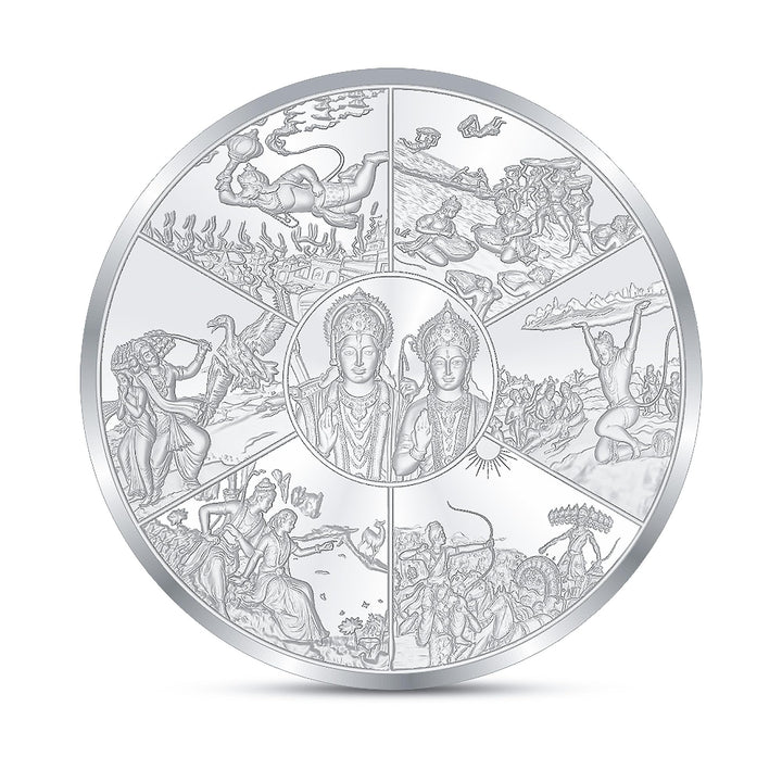 BIS Hallmarked Ramayan 999 Pure Silver Coin