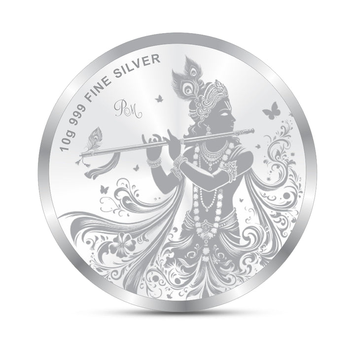 BIS Hallmarked Radha Krishna 999 Pure Silver Coin