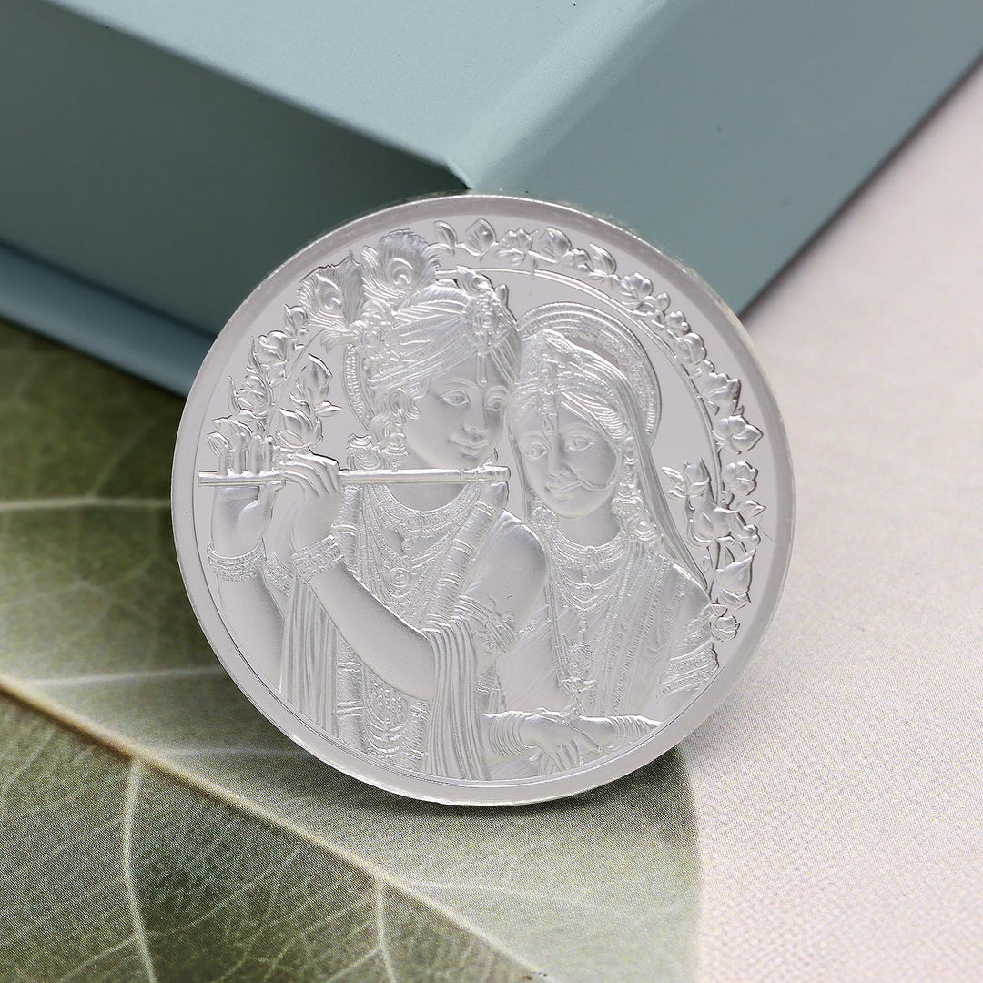 BIS Hallmarked Radha Krishna 999 Pure Silver Coin