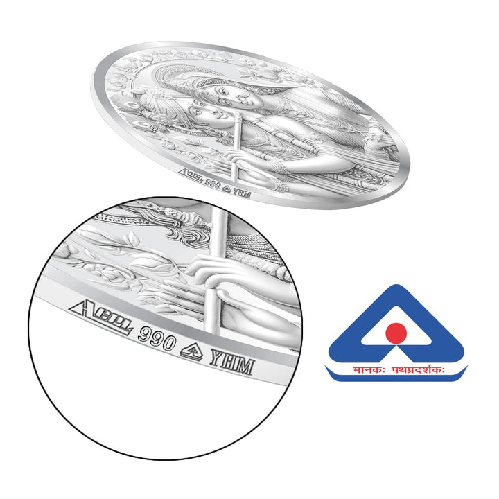 BIS Hallmarked Radha Krishna 999 Pure Silver Coin