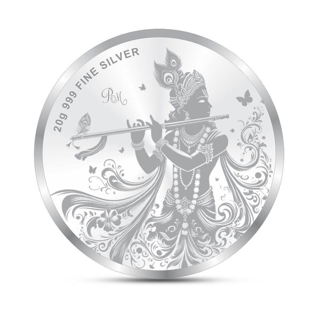 BIS Hallmarked Radha Krishna 999 Pure Silver Coin