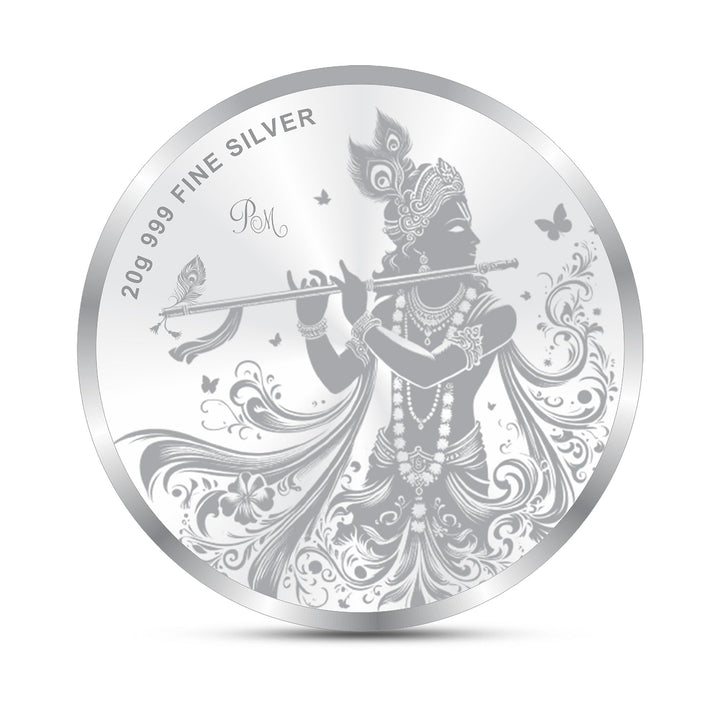 BIS Hallmarked Radha Krishna 999 Pure Silver Coin