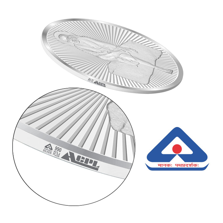 BIS Hallmarked Sai Baba 10GM 999 Pure Silver Coin