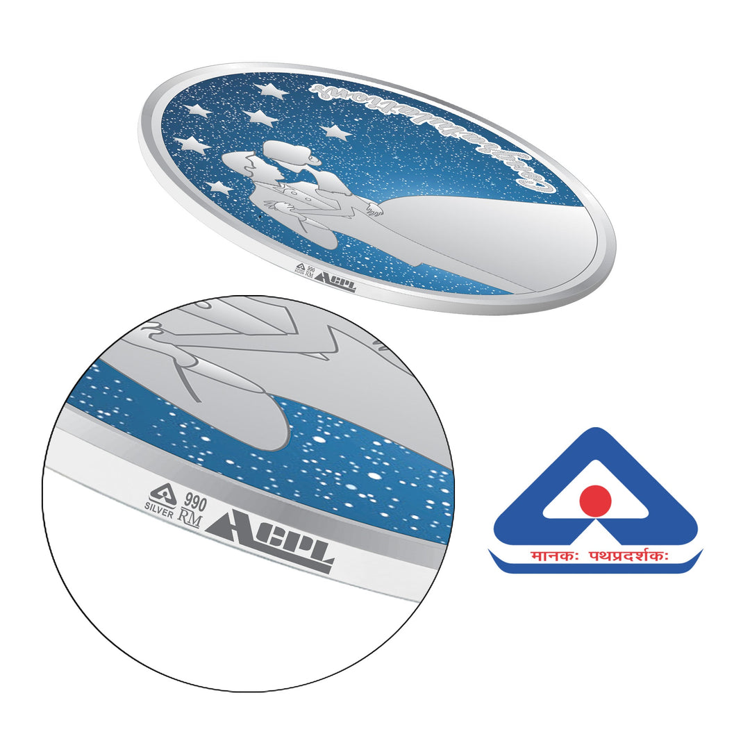 BIS Hallmarked Anniversary Marriage Gift 999 Pure Silver Coin