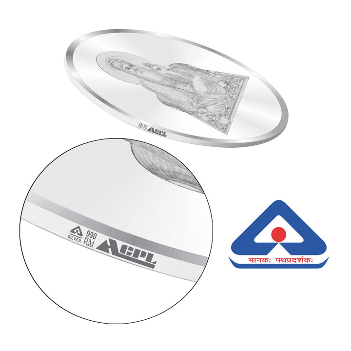 BIS Hallmarked Shree Gurunanak Dev Ji 999 Pure Silver Coin