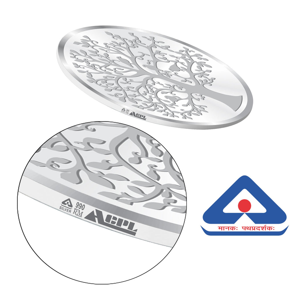 BIS Hallmarked Banyan Tree 999 Pure Silver Coin