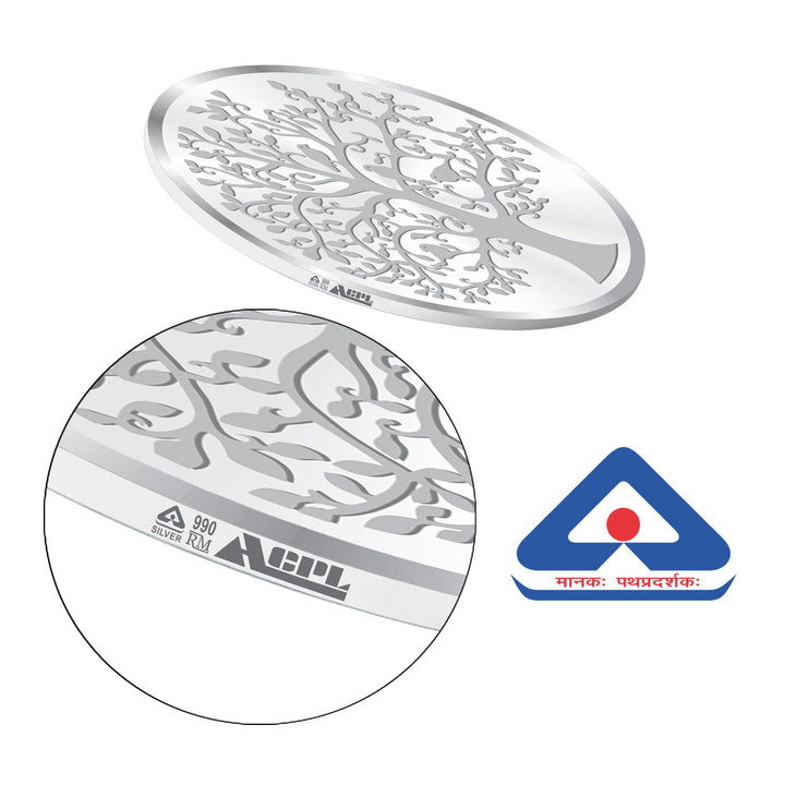 BIS Hallmarked Banyan Tree 999 Pure Silver Coin