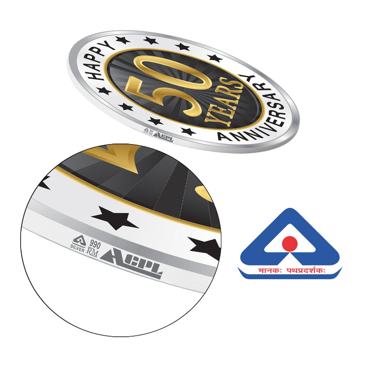 BIS Hallmarked 50th Jubilee Anniversary 999 Pure Silver Coin