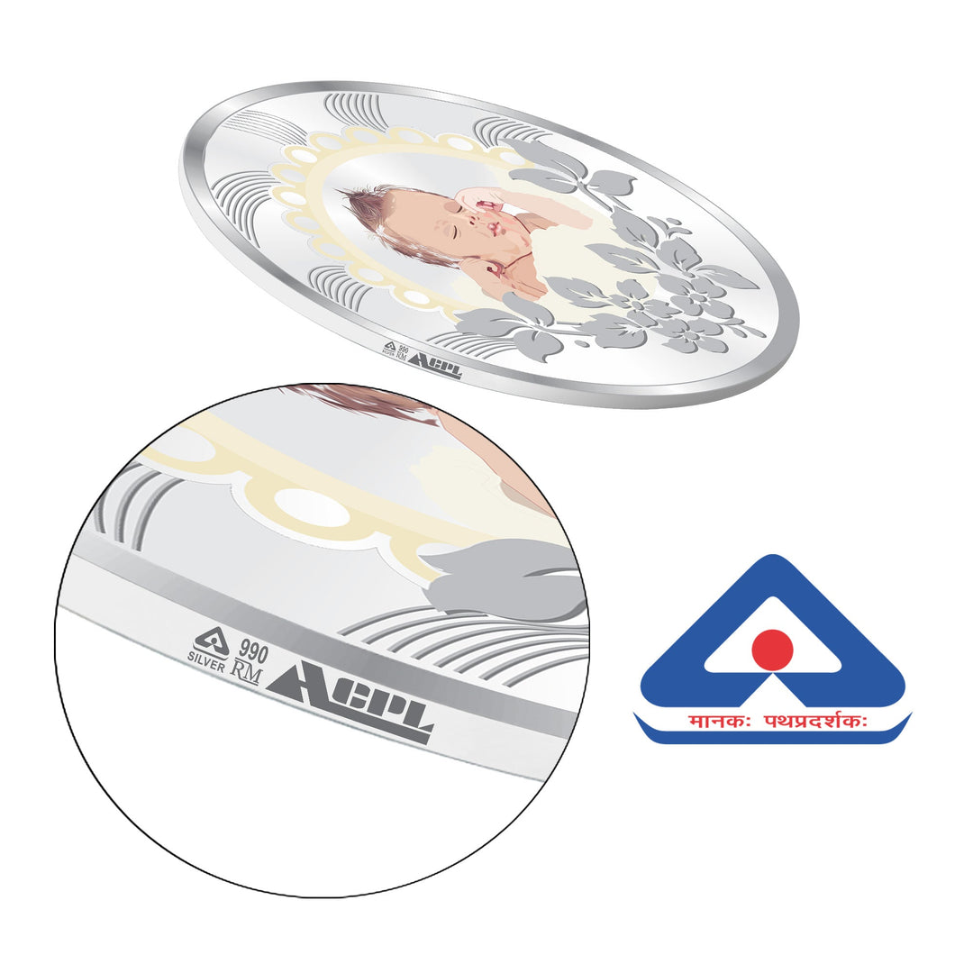 BIS Hallmarked New-Born Baby Event Gift 999 Pure Silver Coin