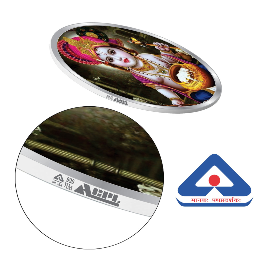 BIS Hallmarked Lord Krishna 999 Pure Silver Coin