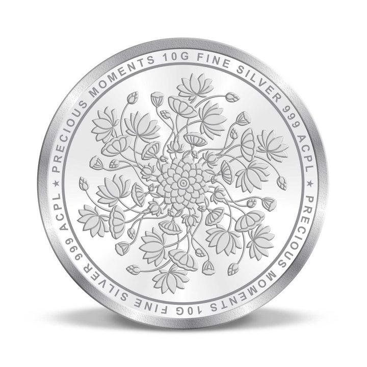 BIS Hallmarked Lotus Silver Coin 999 Pure Akshay Tritiya