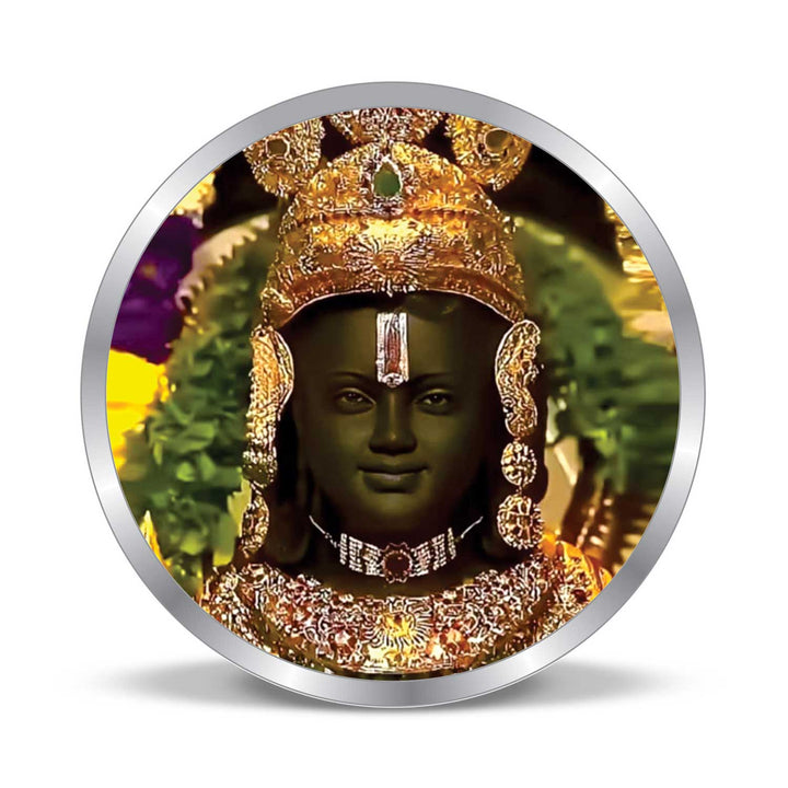 BIS Hallmarked Lord Ram Ji Face Ayodhya Temple Silver Coin 999 Pure