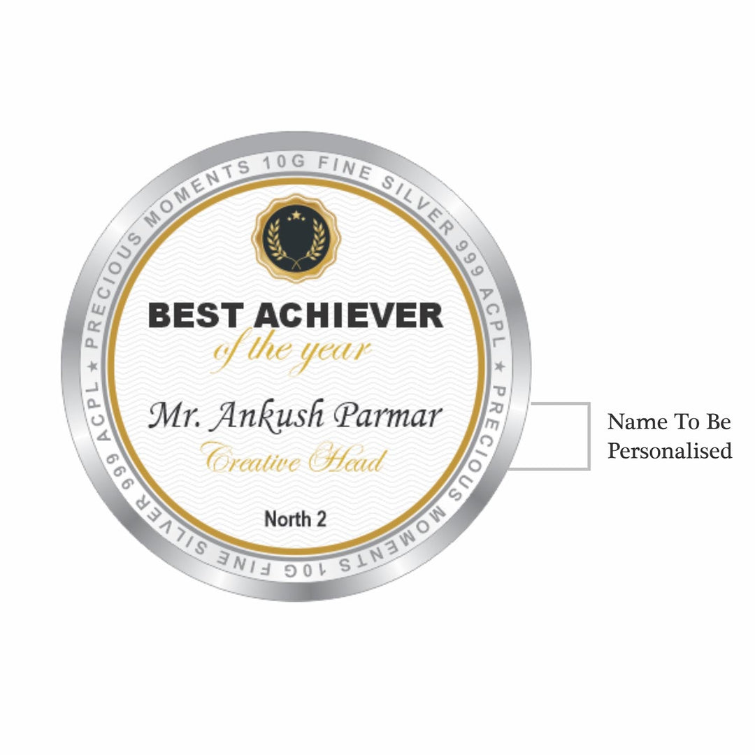 BIS Hallmarked Personalised Best Target Achiever of the Month 999 Pure Silver Coin