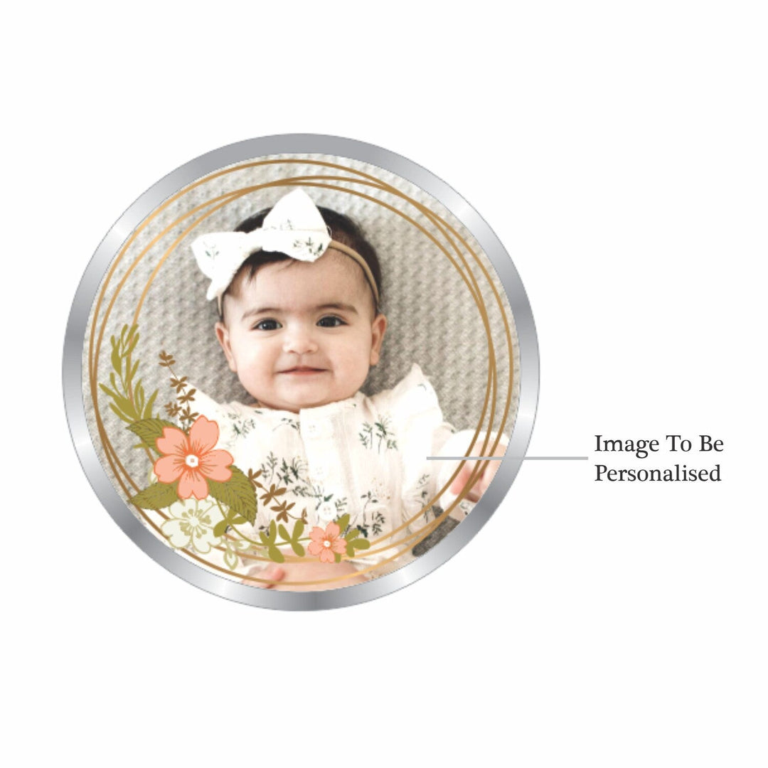 BIS Hallmarked Personalised New Born Baby Girl Silver Round Coin 999 Purity