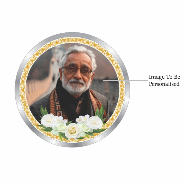 BIS Hallmarked Personalised Memorial Gift in Loving Memory Death Anniversary 999 Pure Silver Coin