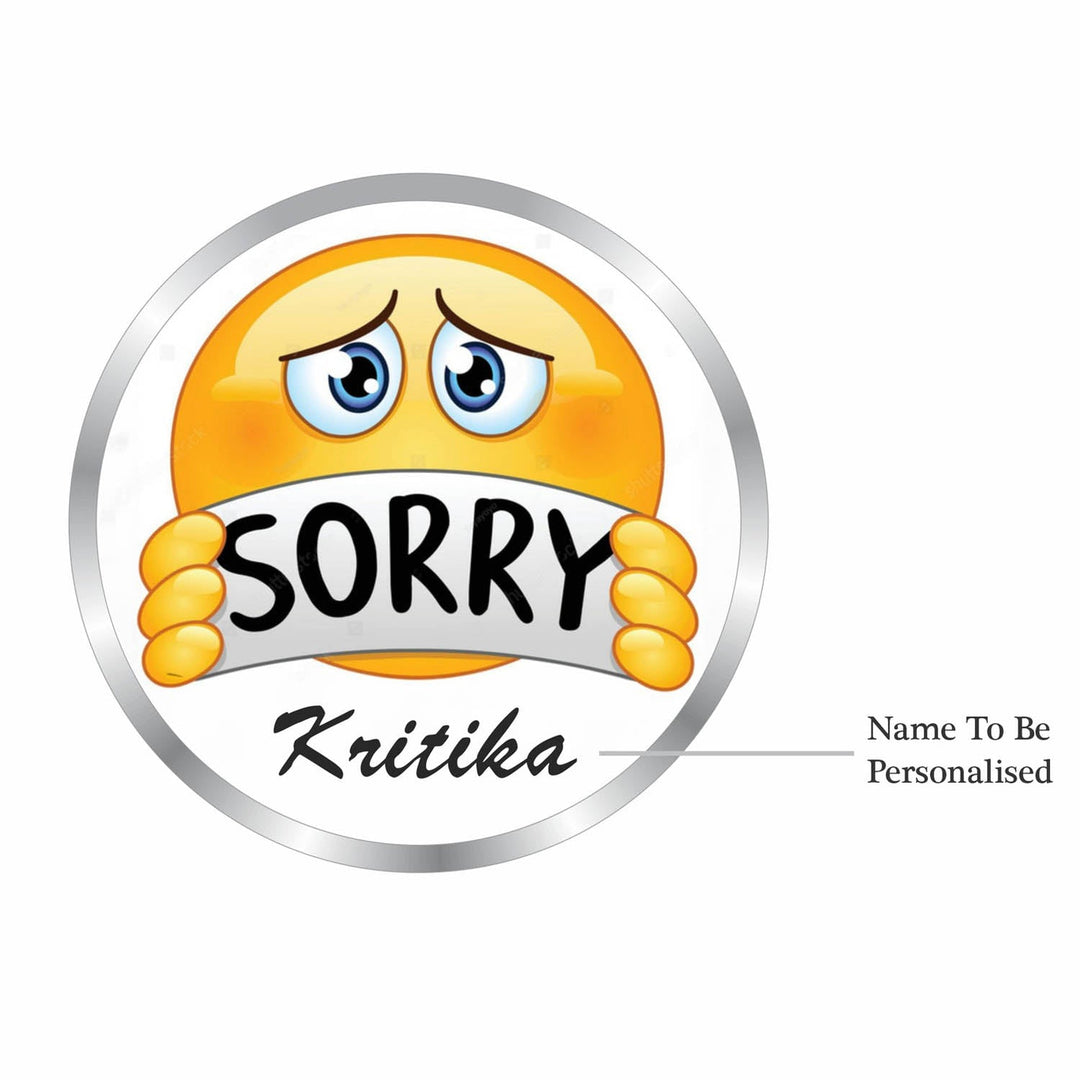 BIS Hallmarked Personalised Sorry Silver Coin 999 Purity