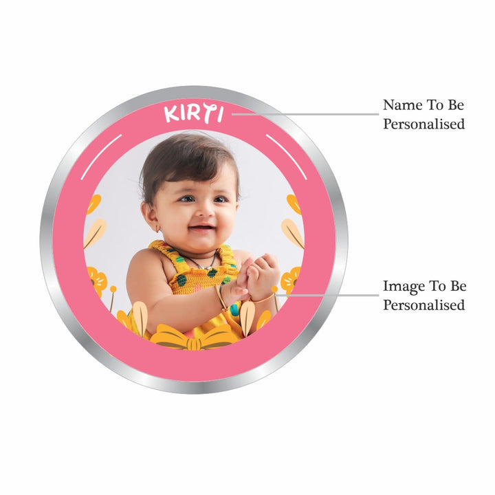 BIS Hallmarked Personalised New Born Baby Girl Silver Round Coin 999 Purity