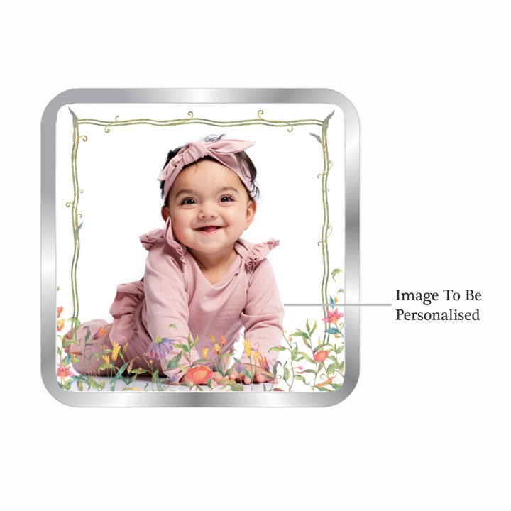 BIS Hallmarked Personalised New Born Baby Girl Silver Square Coin 999 Purity