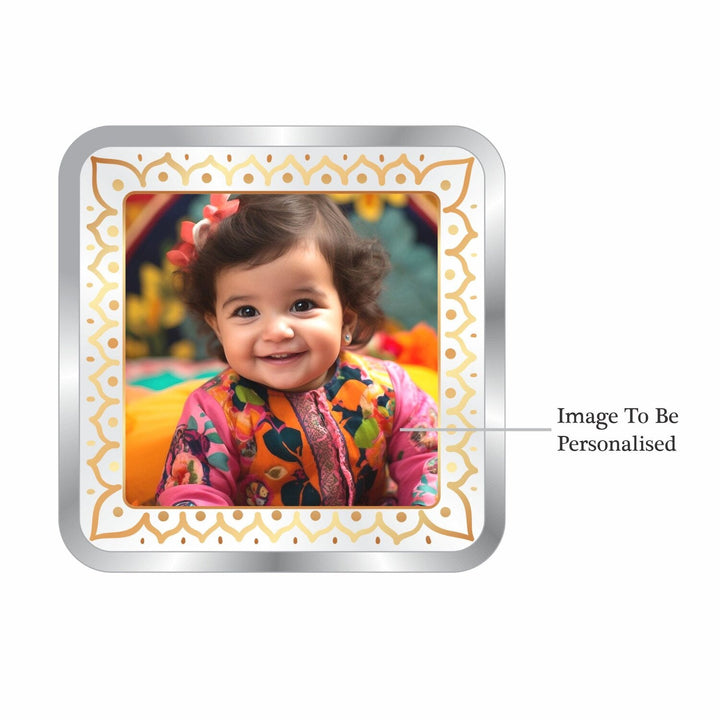 BIS Hallmarked Personalised New Born Baby Girl Square Silver Coin 999 Purity