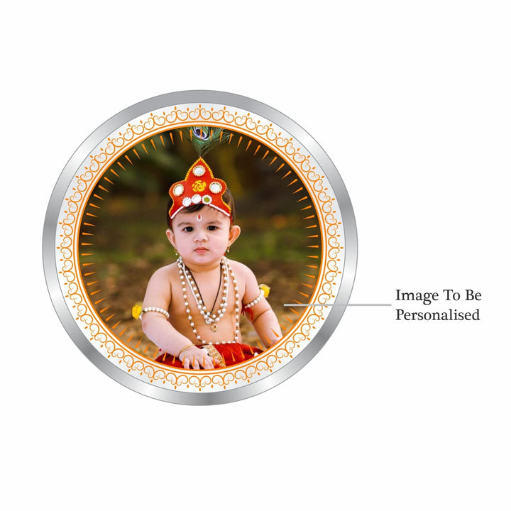 BIS Hallmarked Personalised New Born Baby Boy Round Silver Coin 999 Purity