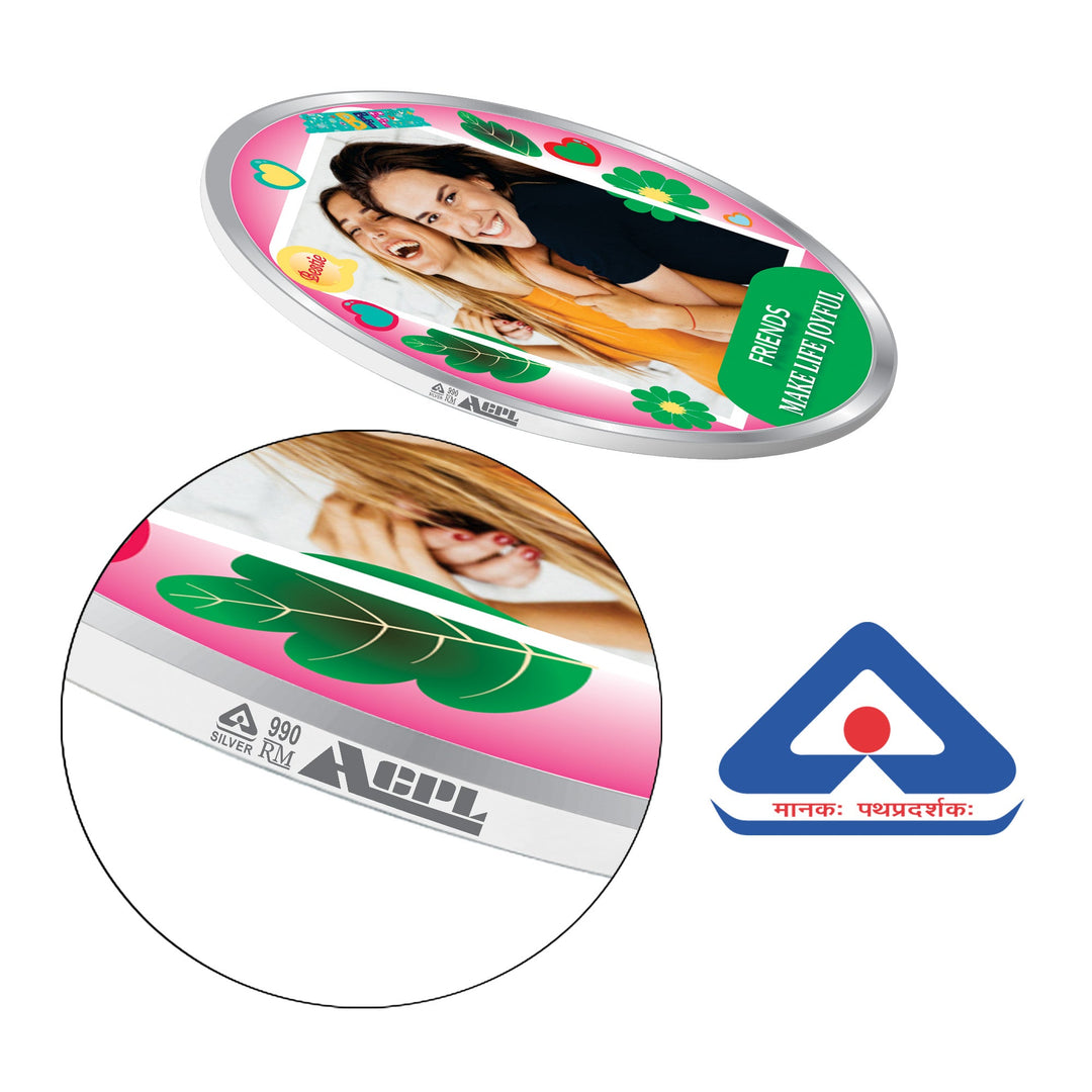 BIS Hallmarked Personalised Happy Friendship Day 999 Pure Silver Coin